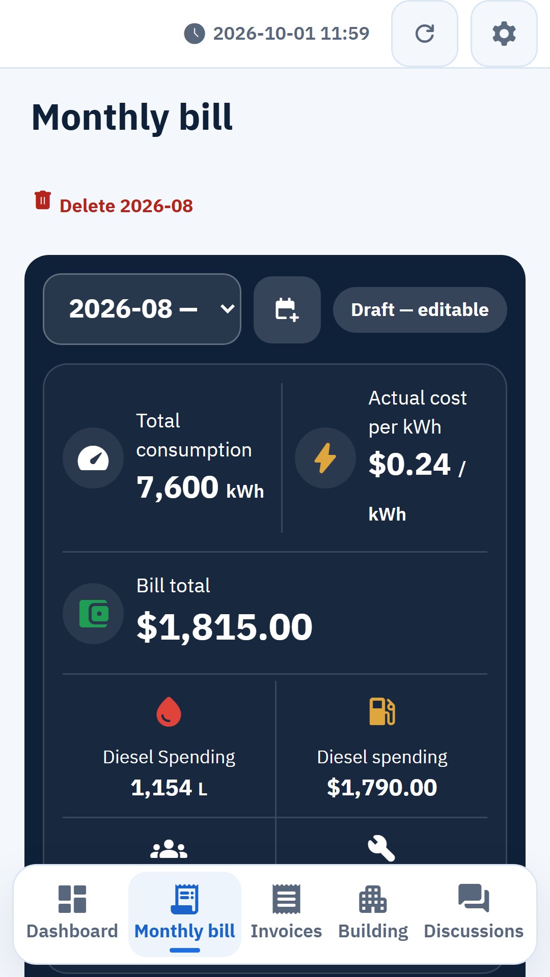 Committee head · Review the monthly bill